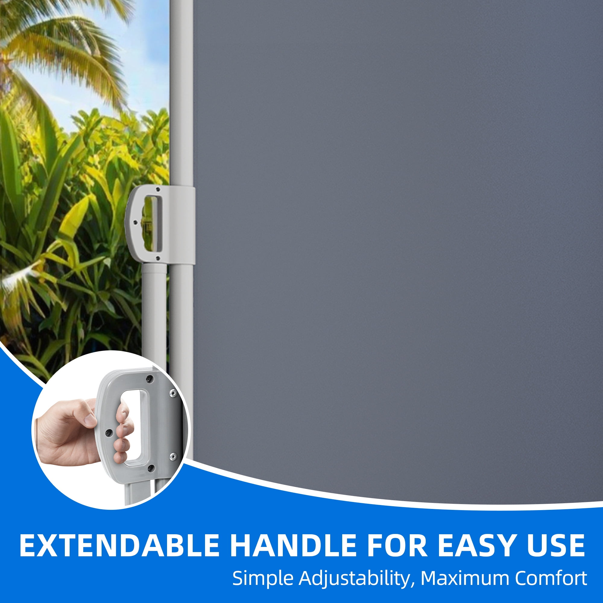 D*様 MacOutdoor MACONE Double Side Retractable Awning 236''X 78'', UV-Resistant Outdoor