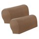 thumbnail image 3 of Fundas de reposabrazos elásticas de felpa para sofá, sillón, protector de muebles, funda elástica Café ligero, 3 of 7
