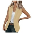 thumbnail image 1 of Puntoco Mujer Sexy Moda Cuello En V Sólido Sin Mangas Bolsillo Cárdigan Casual Outwear Puntoco Puntoco-3968, 1 of 4