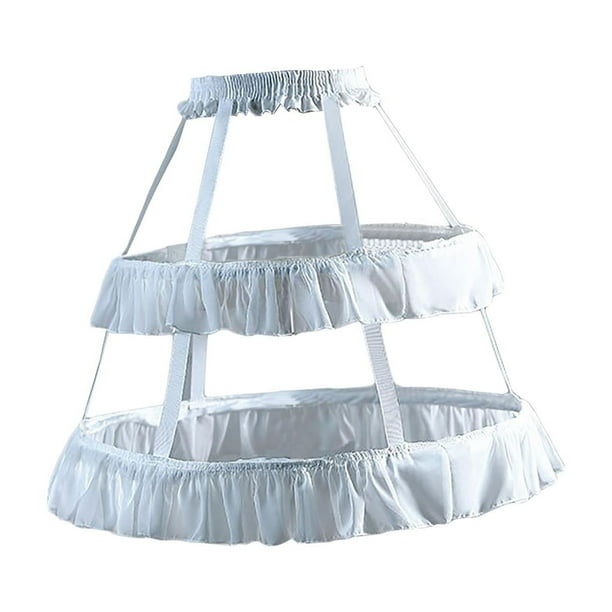 Enagua de niña para boda, cómoda, con 2 aros, falda de crinolina para disfraz. blanco