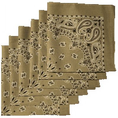 Made in the USA Paisley Bandanas - 6 Pack, 22" x 22", 100% Cotton
