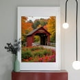 thumbnail image 2 of Diamond Art Kits for Adults - 5d Red Autumn Covered Bridge Flowers Diamond Painting for Adults, Diamond Art for Adults Beginners, Diamond Painting Kits for Adults for Home Wall Decor, 2 of 7