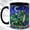 Black, variant on Moon Dragon Coffee Mug, Fantasy Dragon Mug, Ceramic 11 oz