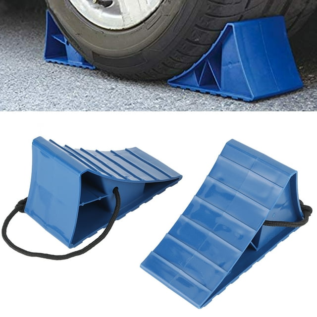Qiilu Estuche Gafas Automobiles Portable Rubber Wheel Chock Anti-Slip Tire Stop Block For Car Trailers Caravans Motorcycle Auto