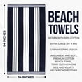 thumbnail image 5 of Superior Cotton Striped Oversized Beach Towel, 34" x 64", Blue, 5 of 12