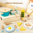 thumbnail image 2 of Children Toys Kitchen Pretend Play Cooking Food Bread Knife Plate Cake Coffee Simulation Afternoon Tea Set Wooden Toys For Girls, 2 of 6