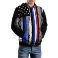 thumbnail image 5 of American Flag Blue Line Design Men's Women Vintage 3D Hooded Sweatshirt - All-Season Loose Fit Streetwear, 5 of 6