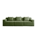thumbnail image 5 of Newest Modular 3 Seat Boneless Sofa, Cloud Sectional Couch,Deep Seat, Modern Modular 3-Seat Sofa Couch,Throw Pillows Corduroy Fabric Green, 5 of 11