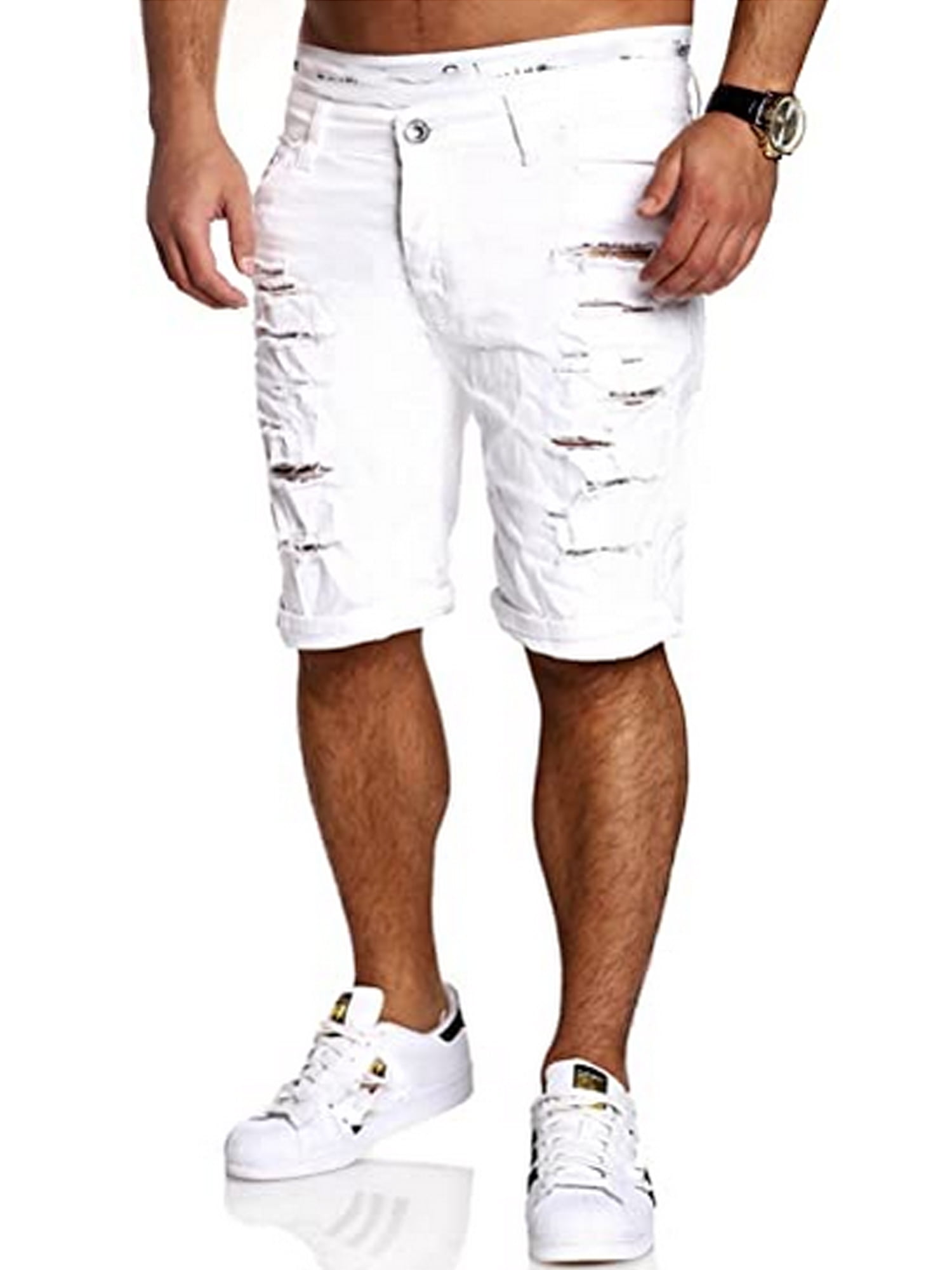 Summer Men Casual Ripped Skinny Flat 