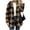 02# Brown, variant on Ihhxva Jacket for Women Hooded Plaid Coat Winter Long Sleeve Button Detail Loose Fit Multi-Pockets Warm Outerwear S-2XL
