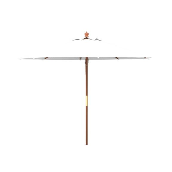 Safavieh Cannes 9' Market Push Wooden Patio Umbrella, Ivory
