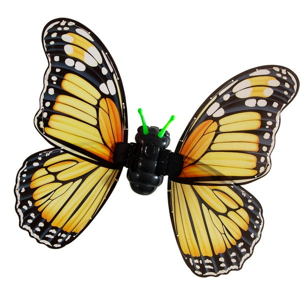 Alas de hada eléctricas, disfraz de mariposa con luces, juguete decorativo Amarillo