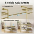 thumbnail image 6 of Timate L5 Expandable Corner Wall Mounted Clothes Rack, L-Shape Heavy Duty Industrial Pipe Closet System with 8 Shelves & 4 Hanger Rods, Black Wardrobe Organizer, 6 of 7