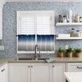 thumbnail image 5 of Blue and Grey Kitchen Curtain Valance and Tiers Set Ombre Blue Gray Rod Pocket Kitchen Tier Curtain Valance Set 3 Piece Gradient Gradual Modern Window Curtain Valance Tier Set for Bedroom 54x36 inch, 5 of 6