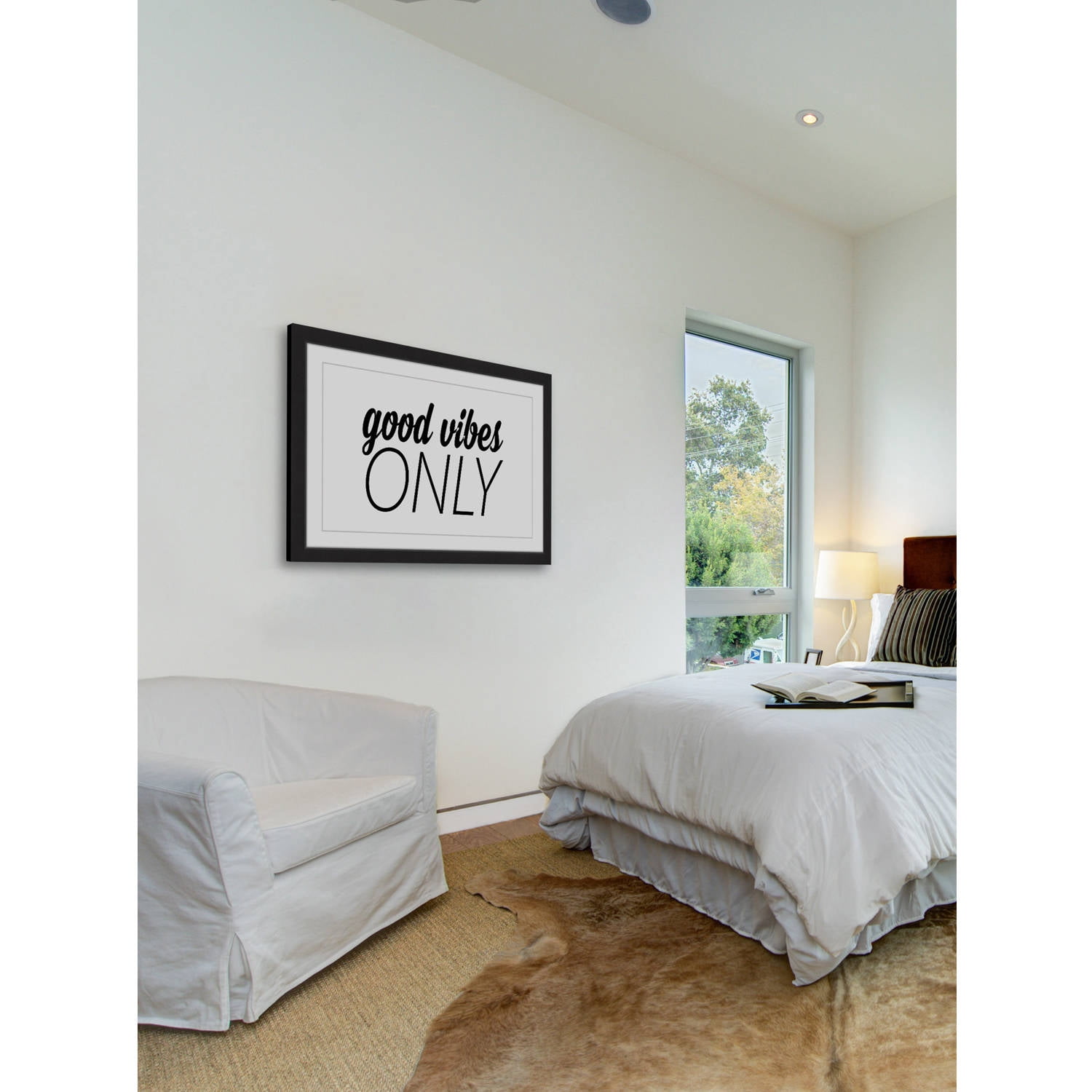 Marmont Hill "Good Vibes Only" by Diana Alcala Framed Painting Print