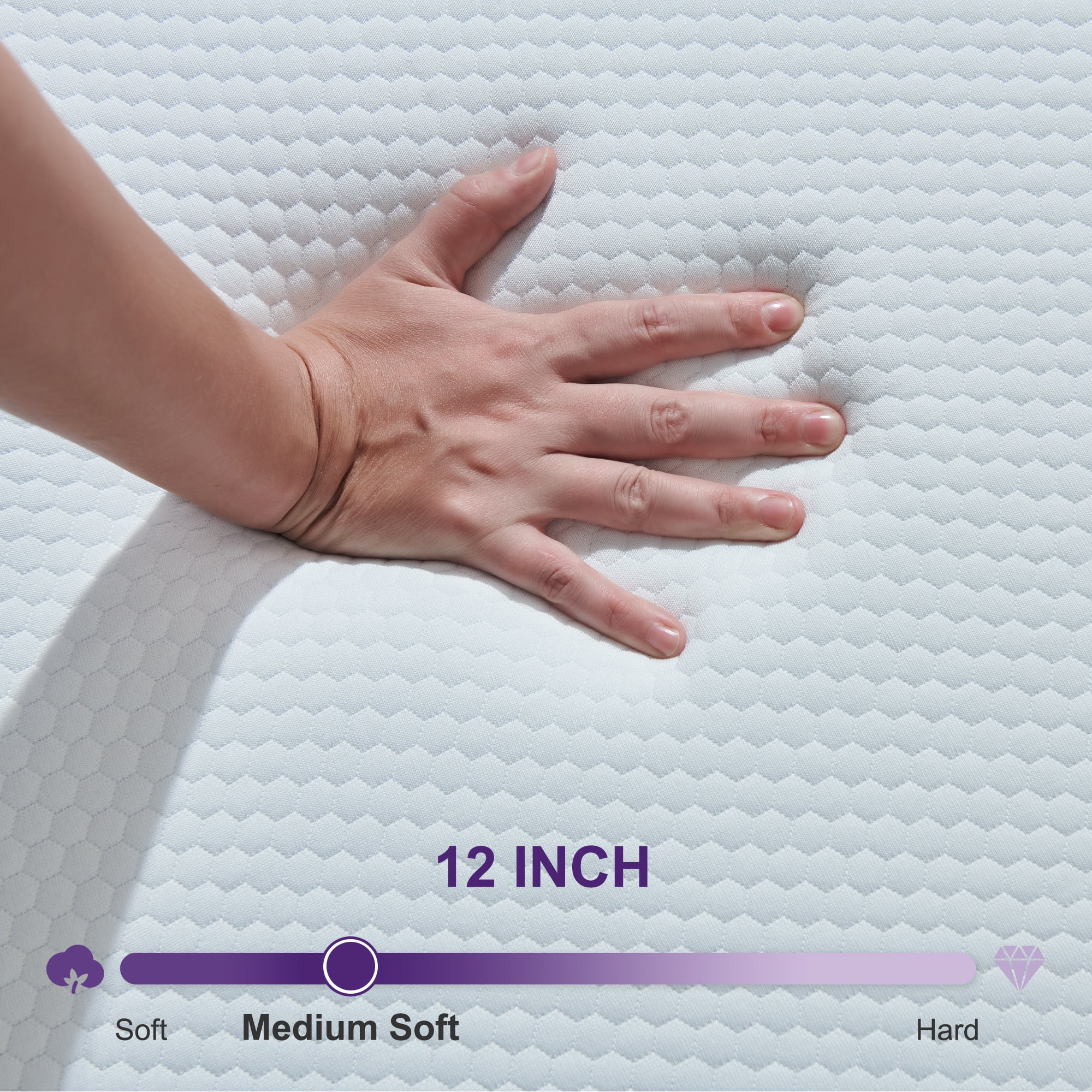 Queen Mattress, Telino 12" Medium Memory Foam Mattress in a Box, Adult, Queen Size Mattress