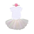 thumbnail image 3 of EYIIYE Bébé Filles Mon 1er Pâques Tenues Manches Courtes Tutu Jupe Bandeau, 3 of 8