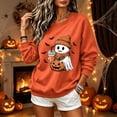thumbnail image 6 of DIOAZUD Women's Halloween Sweatshirt Cute Funny Spooky Crewneck Long Sleeve Fall Tops Graphic Pullover Sweatshirts Pumpkin Patch Outfit, 6 of 8