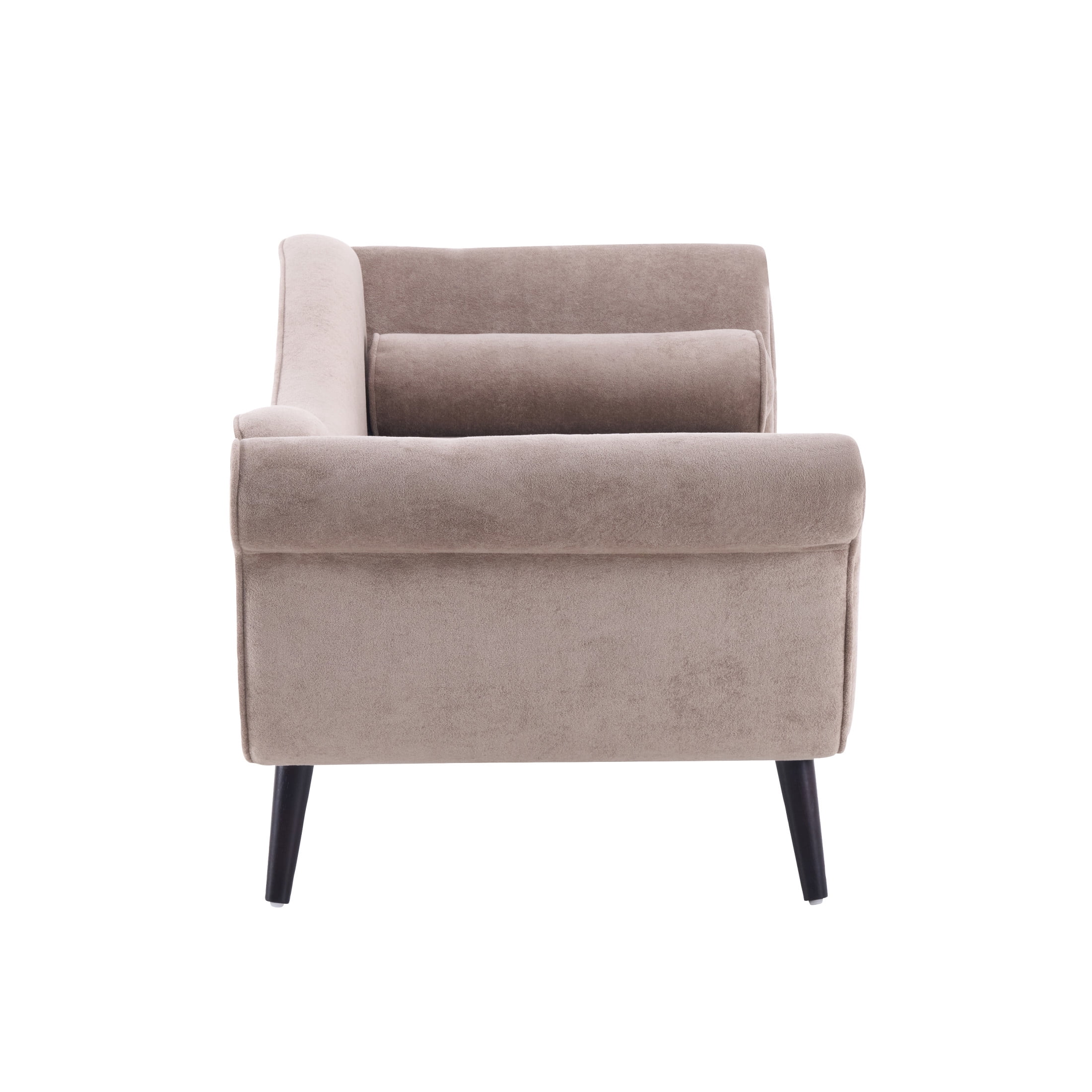 Christopher Knight Home 69" Luxury Upholstered Chaise Lounge Chair with Bolster Pillow, Light Brown