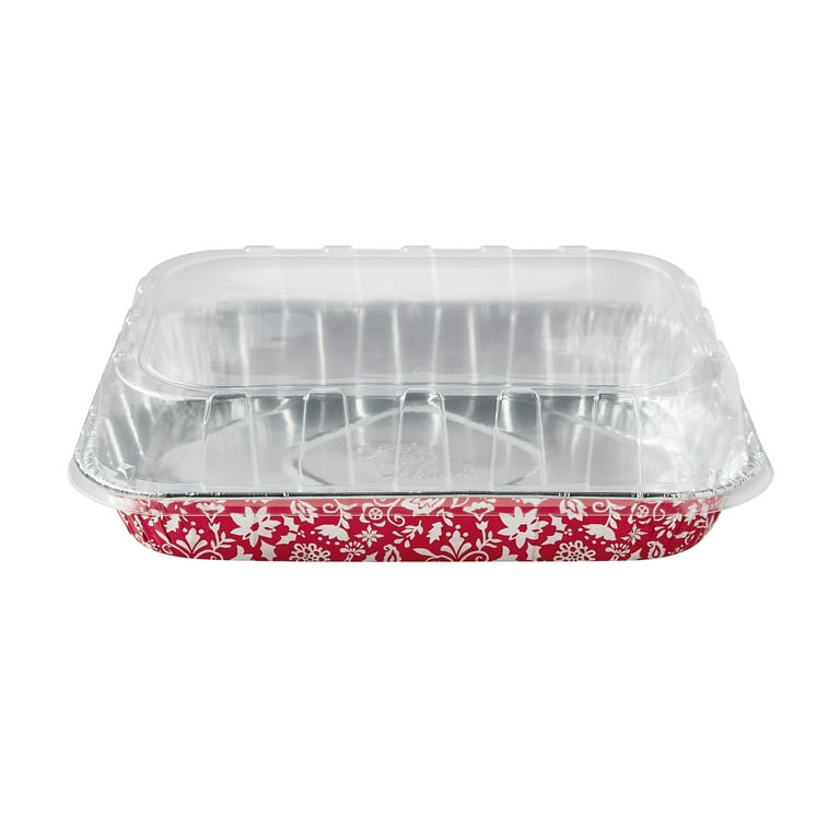 The Pioneer Woman 9 x 13 Disposable Foil Cake Pans with Clear Lids, (2  Count) 