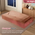 thumbnail image 4 of 78" 2 in 1 Convertible Sofa Bed, Folding Loveseat Couch with 2 Pillows, Twin Size Futon Couch, Orange - Plush Corduroy, 4 of 7