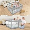 thumbnail image 2 of Baby Playpen, HDJ Portable Baby Playard 50 inch with Storage Bag for 0-36 Months Toddlers, Gray, 2 of 7