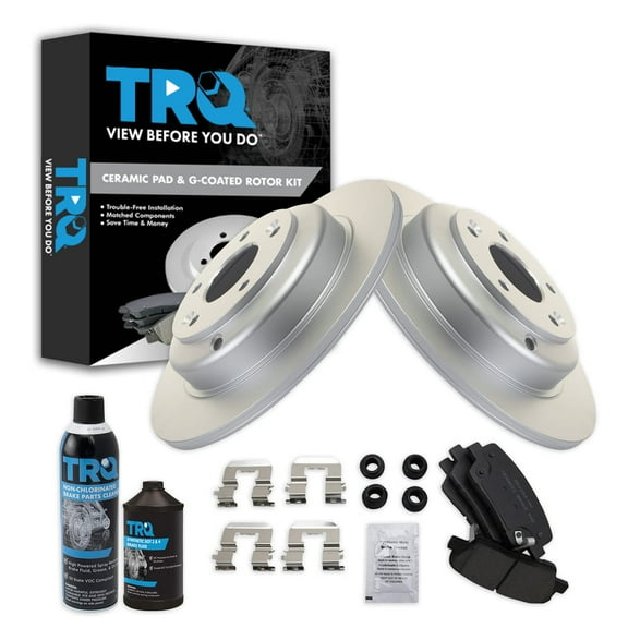 TRQ Rear Ceramic Brake Pads & Rotors Kit Fits 2010-2014 Hyundai Genesis Coupe BKA24710
