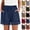 Dark Gray, variant on Women's Summer Shorts Casual Solid Color Linen Elastic Waist Shorts Lace Trim Home Comfortable Pants Fashion Loose Lounge Ruffle Short Pant