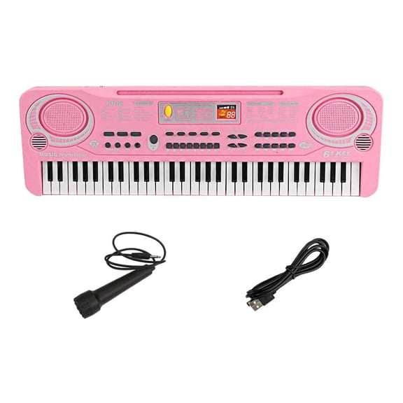 Piano digital musical electrónico de 61 teclas con micrófono para principiantes Yuyangstore órgano electrónico para niños