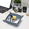 thumbnail image 6 of Valet Tray, Vintage Persian Colored Blue Faux Leather Desk Tray Vanity Tray Night Stand Organizer Catch All Tray Key Bowl for Entryway Table, Elegant Valet Tray Storage for Men Women, 6 of 7