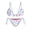 Blue, variant on Women's Reversible Low Waist Tie Side Bikini Set with Printed Pattern and Adjustable Triangle Top for Summer Beach Swimwear