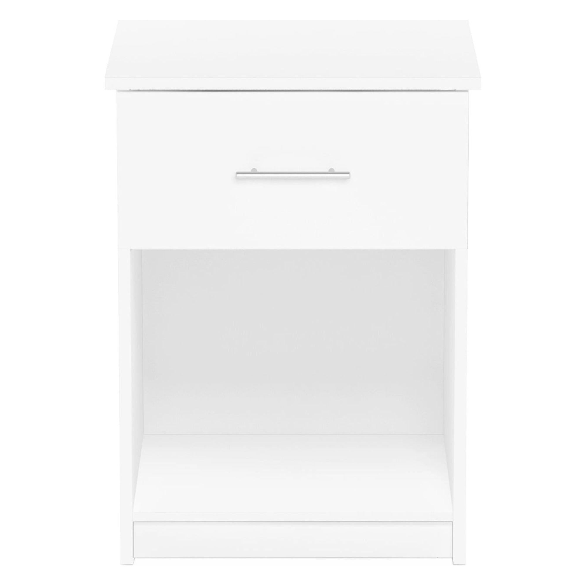 Furinno Tidur Nightstand with Handle with One Drawer, Solid White