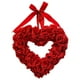 thumbnail image 2 of Corona floral con lazo de corazón hueco y rosas rojas para San Valentín | Decoración artificial de plástico para puerta | 35 cm/13,7 pulgadas, 2 of 6