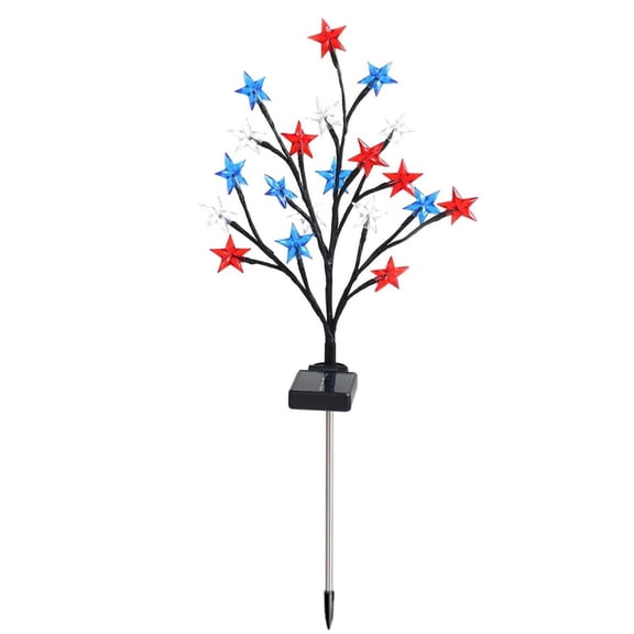 JHyouerji Solar Stake Lights Outdoor Decorations 4th of July Led Patriotic Lights Memorial Day Veterans Day Outside Decor