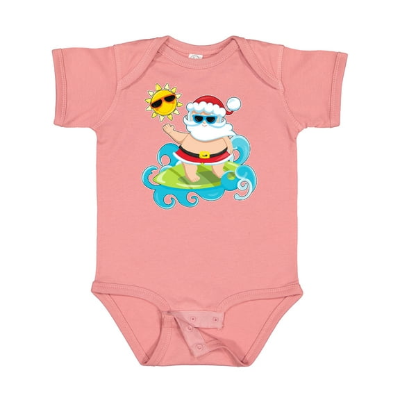 Inktastic Surfing Santa Boys or Girls Baby Bodysuit
