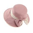 thumbnail image 4 of Women Bow‑Knot Bucket Sun Hat Split‑Back Design Wide Brim UV Protection Fisherman Cap Casual Travel Beach Outdoor Spring Summer Sun‑Shade Head‑Accessory, 4 of 4