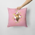 thumbnail image 2 of Carolines Treasures CK4138PW1414 Doberman Pinscher Pink Flowers Fabric Decorative Pillow  14Hx14W multicolor, 2 of 4