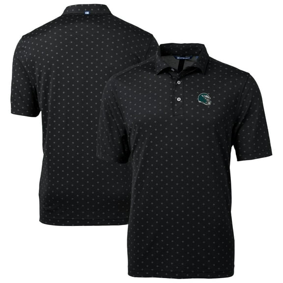 Men's Cutter & Buck Black Philadelphia Eagles Big & Tall Virtue Eco Pique Tile Print Recycled DryTec Polo