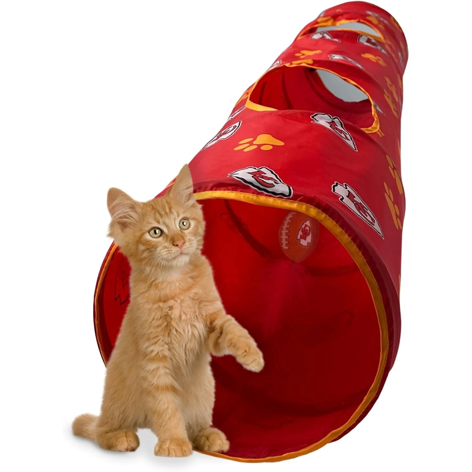 Pets First NFL Cat Tunnel Tube Toy & Plush Football Toy Filled with Catnip