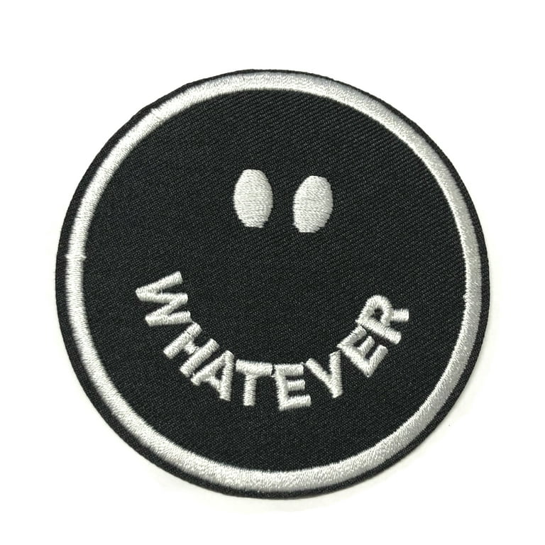 Patch, Embroidered Patch (Iron-On or Sew-On), Smile Face Patch, 3