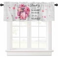 thumbnail image 2 of Kitchen Curtains Valances for Small Windows, Rustic Pink Flowers Short Curtain Valance for Living Room, Fashion Perfume Rod Pocket Blinds Window Printed Drapes 1 Panel 54x18 Inch, 2 of 6