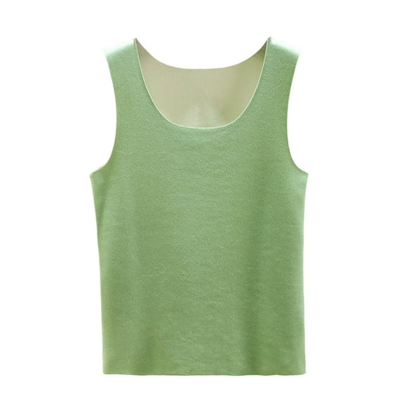 HAiming Womens Vest Thermal Fleece Lined Sleeveless Lightweight Soft Solid Color Tops Fall Winter Warm Clothes