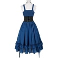 thumbnail image 7 of KICILVS Gothic Clothes for Women Solid Color Sleeveless Corset Dress Lace Up Bodice Layered Asymmetrical Hem Party Dress Blue, 7 of 7