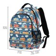 thumbnail image 2 of FORMRS Kids School Backpack Elementary Student Unisex Travel Bookbag with Reflective Stripes, Blue Cute Train Pattern, 2 of 7