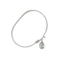 thumbnail image 2 of 6 1/4 inch Oval Eye Hook Bangle Bracelet w/ St. Christopher in Sterling Silver, 2 of 3