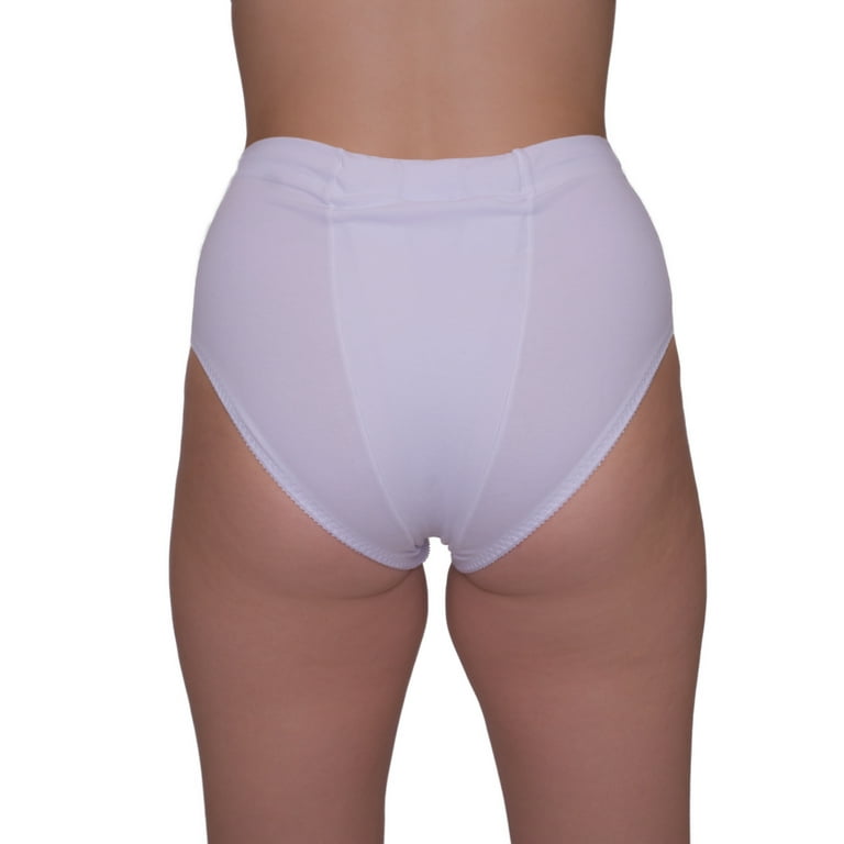 Underworks Vulvar Varicosity and Prolapse Support Brief with Groin  Compression Bands and Hot & Cold Therapy Gel Pad, White Small 