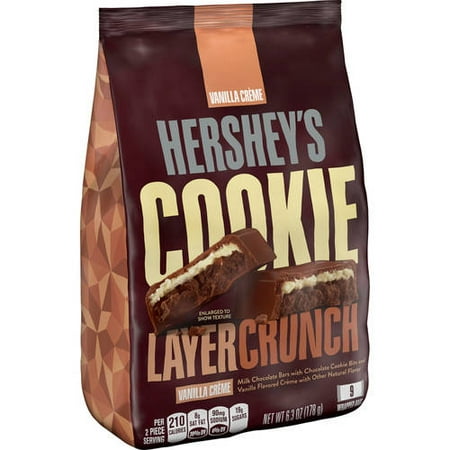 Hershey's Cookie Layer Crunch, Vanilla Crème Chocolate Candy, 6.3 Oz