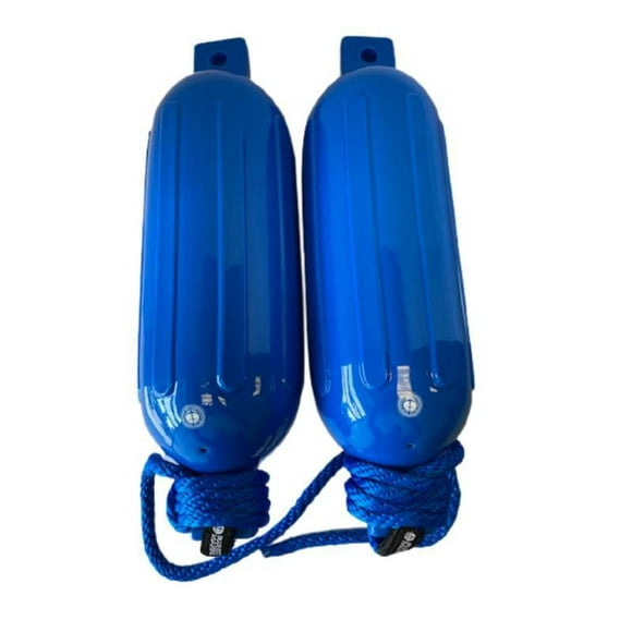 Blue Dog Marine Kit de garde-boue gonflables, lot de 2 garde-boue de bateau pour amarrage avec lignes de garde-boue flottantes, pare-chocs de bateau de 5,5" x 20" pour amarrage, ensemble de pare-chocs
