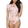 thumbnail image 2 of Picia Rabbit And Cherry Womens One Piece Swimsuits Modest Tummy Control Bathing Suits Lace Up Slimming Swim Suit-X-Large, 2 of 9