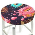 thumbnail image 3 of Bingfone13 inch Padded Round Bar Stool Cover Cushion with Elastic Fabric Round Chair Seat - Donuts1, 3 of 7